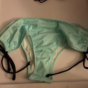 Victoria's Secret Mint Green Bikini Bottom with Black Ties